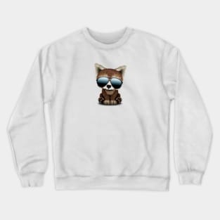 Cool Baby Red Panda Wearing Sunglasses Crewneck Sweatshirt